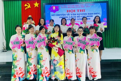 Chi bộ trường Mầm non Tuổi Ngọc tham gia hội thi “Kể chuyện về tấm gương đạo đức, phong cách Hồ Chí Minh” chuyên đề năm 2022