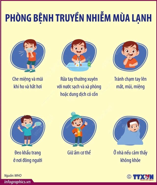 Chủ động phòng bệnh truyền nhiễm mùa lạnh