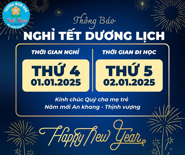 THÔNG BÁO NGHỈ TẾT DƯƠNG LỊCH 2025