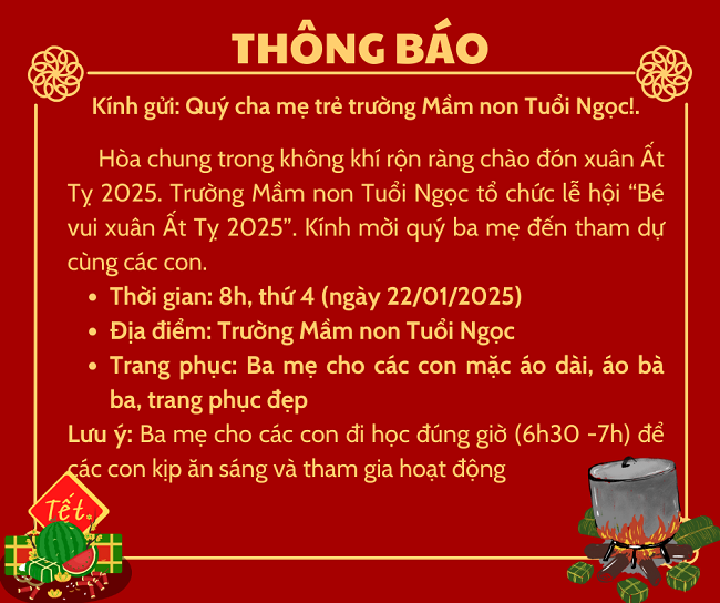 THÔNG BÁO MỪNG XUÂN ẤT TỴ 2025