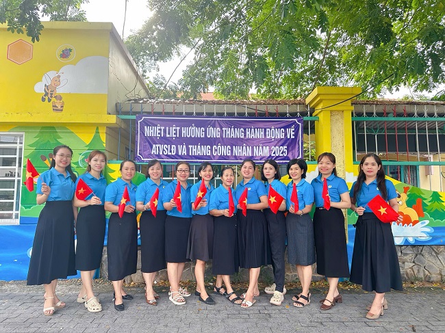 CÔNG ĐOÀN CƠ SỞ TRƯỜNG MẦM NON TUỔI NGỌC HƯỞNG ỨNG THÁNG CÔNG NHÂN VÀ THÁNG HÀNH ĐỘNG VỀ ATVSLĐ NĂM 2025